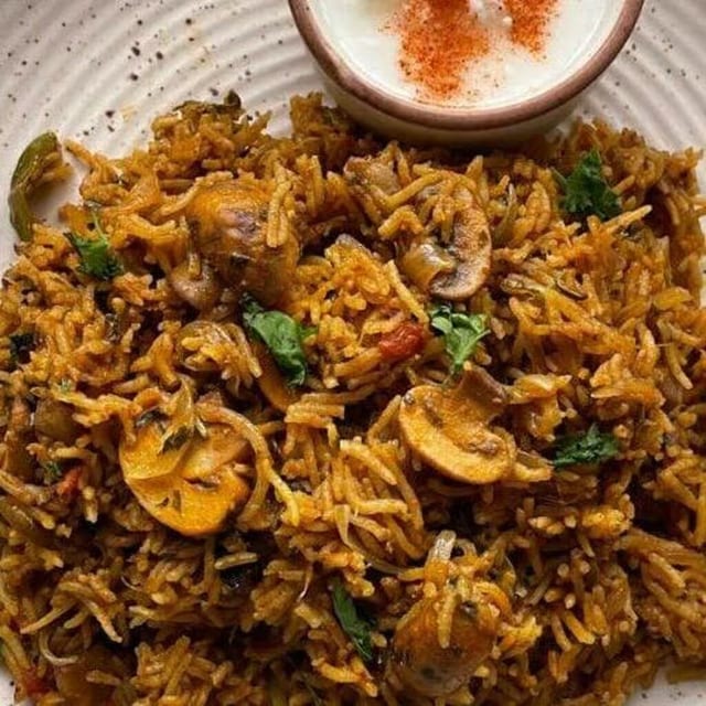 Mushroom Biryani.