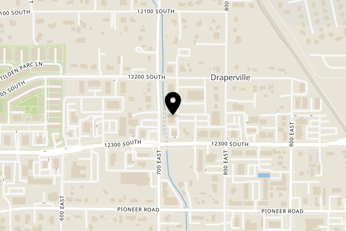 Map showing the location of Jalwa Indian Grill on 715 E 12300 S in Draper